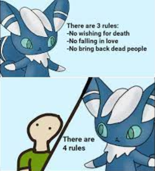 High Quality Genie 4 Rules (Meowstic version) Blank Meme Template