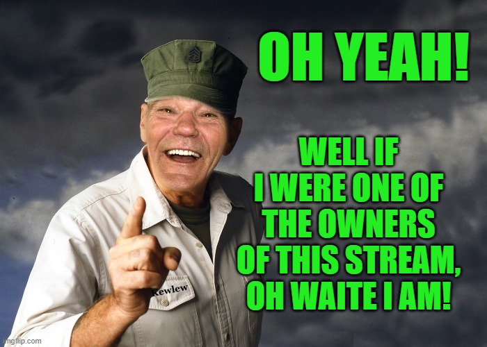 kewlew | OH YEAH! WELL IF I WERE ONE OF THE OWNERS OF THIS STREAM, OH WAITE I AM! | image tagged in kewlew | made w/ Imgflip meme maker