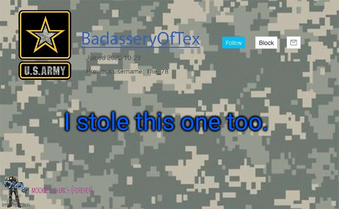 Tex's announcement | I stole this one too. | image tagged in tex's announcement | made w/ Imgflip meme maker