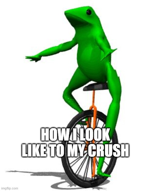 Dat Boi |  HOW I LOOK LIKE TO MY CRUSH | image tagged in memes,dat boi | made w/ Imgflip meme maker