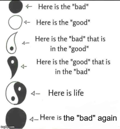 e | the "bad" again | image tagged in here is the bad,antimeme | made w/ Imgflip meme maker