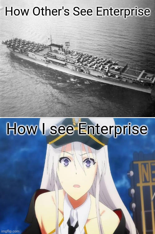 Blank Comic Panel 1x2 | How Other's See Enterprise; How I see Enterprise | image tagged in memes,blank comic panel 1x2 | made w/ Imgflip meme maker