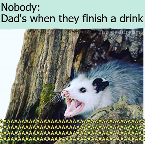 Nobody:
Dad's when they finish a drink | image tagged in weasel | made w/ Imgflip meme maker