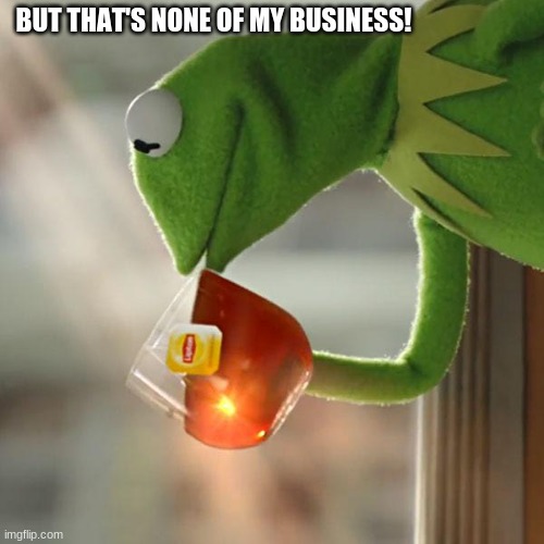 But That's None Of My Business | BUT THAT'S NONE OF MY BUSINESS! | image tagged in memes,but that's none of my business,kermit the frog | made w/ Imgflip meme maker
