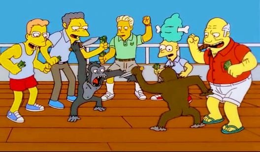High Quality Simpsons Monkey Fight Blank Meme Template