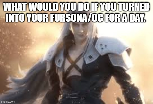 WHAT WOULD YOU DO IF YOU TURNED INTO YOUR FURSONA/OC FOR A DAY. | made w/ Imgflip meme maker
