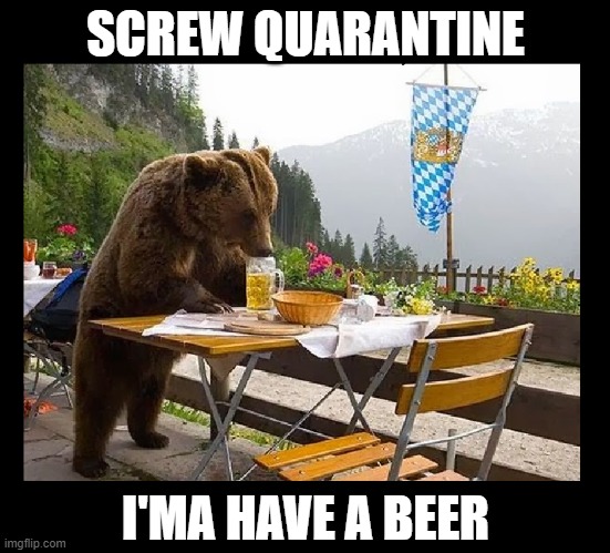 SCREW QUARANTINE; I'MA HAVE A BEER | image tagged in beer,drink beer,quarantine,pandemic,cold beer here,craft beer | made w/ Imgflip meme maker