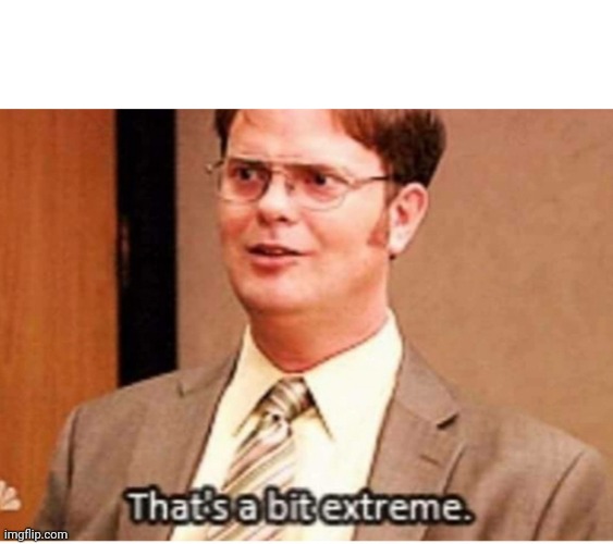 Dwight | image tagged in that's a bit extreme,dwight schrute,the office | made w/ Imgflip meme maker