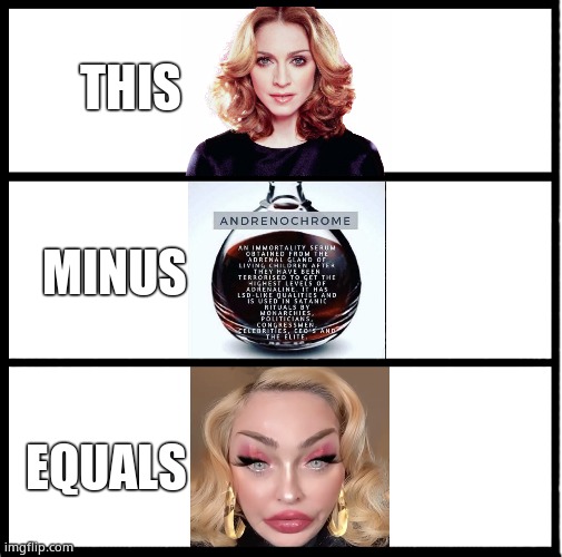 Simple Math | THIS; MINUS; EQUALS | image tagged in memes,madonna,drug,child abuse,political meme | made w/ Imgflip meme maker
