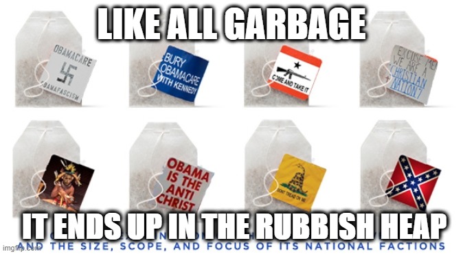like all garbage | LIKE ALL GARBAGE; IT ENDS UP IN THE RUBBISH HEAP | image tagged in politics | made w/ Imgflip meme maker
