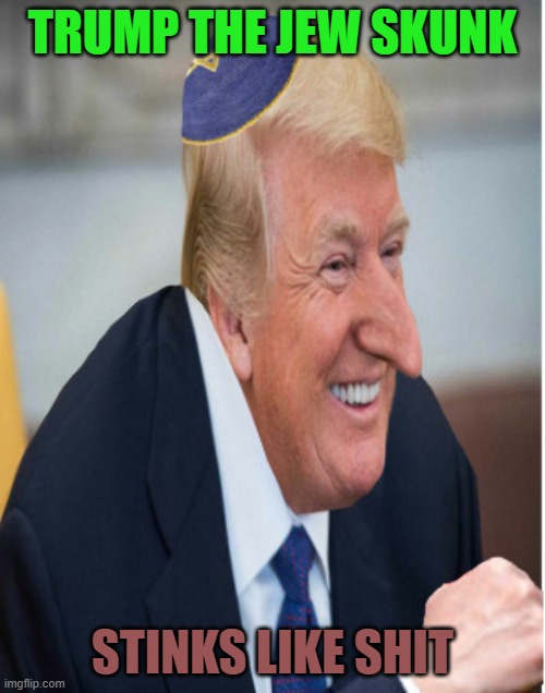 TRUMP THE JEW SKUNK; STINKS LIKE SHIT | made w/ Imgflip meme maker