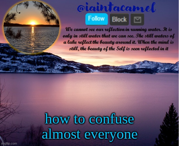 plrent was h e r e | how to confuse almost everyone | image tagged in iaintacamel | made w/ Imgflip meme maker