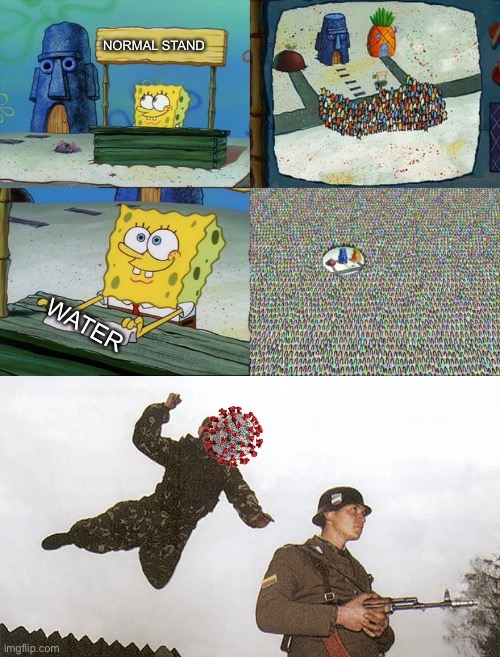 NORMAL STAND WATER | image tagged in spongebob hype stand,soldier jump spetznaz | made w/ Imgflip meme maker