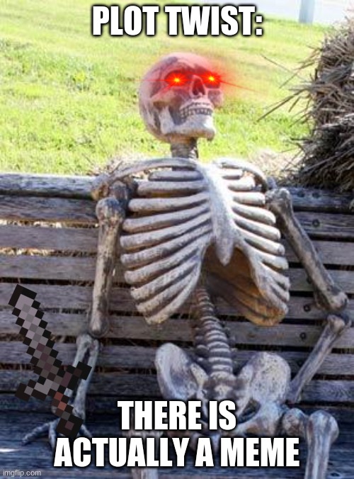 Waiting Skeleton | PLOT TWIST:; THERE IS ACTUALLY A MEME | image tagged in memes,waiting skeleton | made w/ Imgflip meme maker