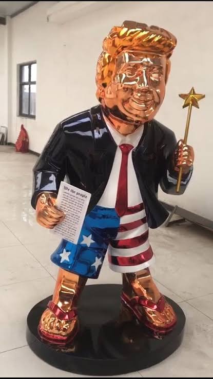 High Quality golden Trump statue Blank Meme Template