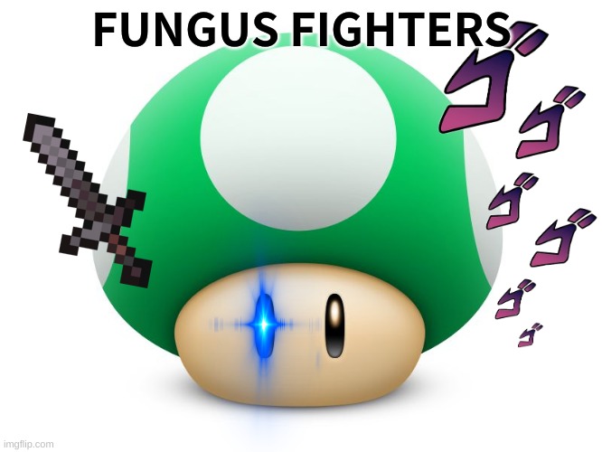 ooooo yeah! its the.. FUNGUS FIGHTERSS!!!!! | FUNGUS FIGHTERS | image tagged in mushroom | made w/ Imgflip meme maker