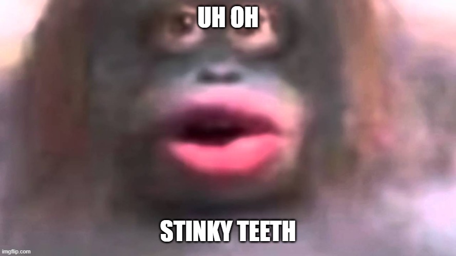 Uh oh... stinky | UH OH STINKY TEETH | image tagged in uh oh stinky | made w/ Imgflip meme maker