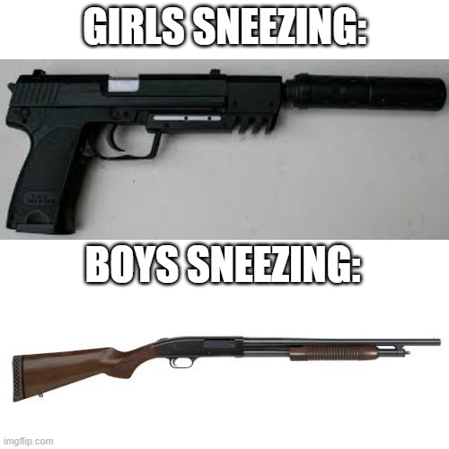 Blank Transparent Square | GIRLS SNEEZING:; BOYS SNEEZING: | image tagged in memes,blank transparent square,relatable,sneezing,girls vs boys | made w/ Imgflip meme maker