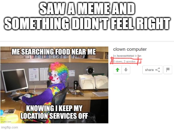 Weird | SAW A MEME AND SOMETHING DIDN'T FEEL RIGHT | image tagged in fail,memes | made w/ Imgflip meme maker
