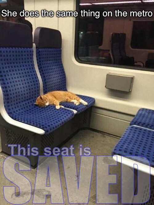 This seat is SAVED She does the same thing on the metro | made w/ Imgflip meme maker