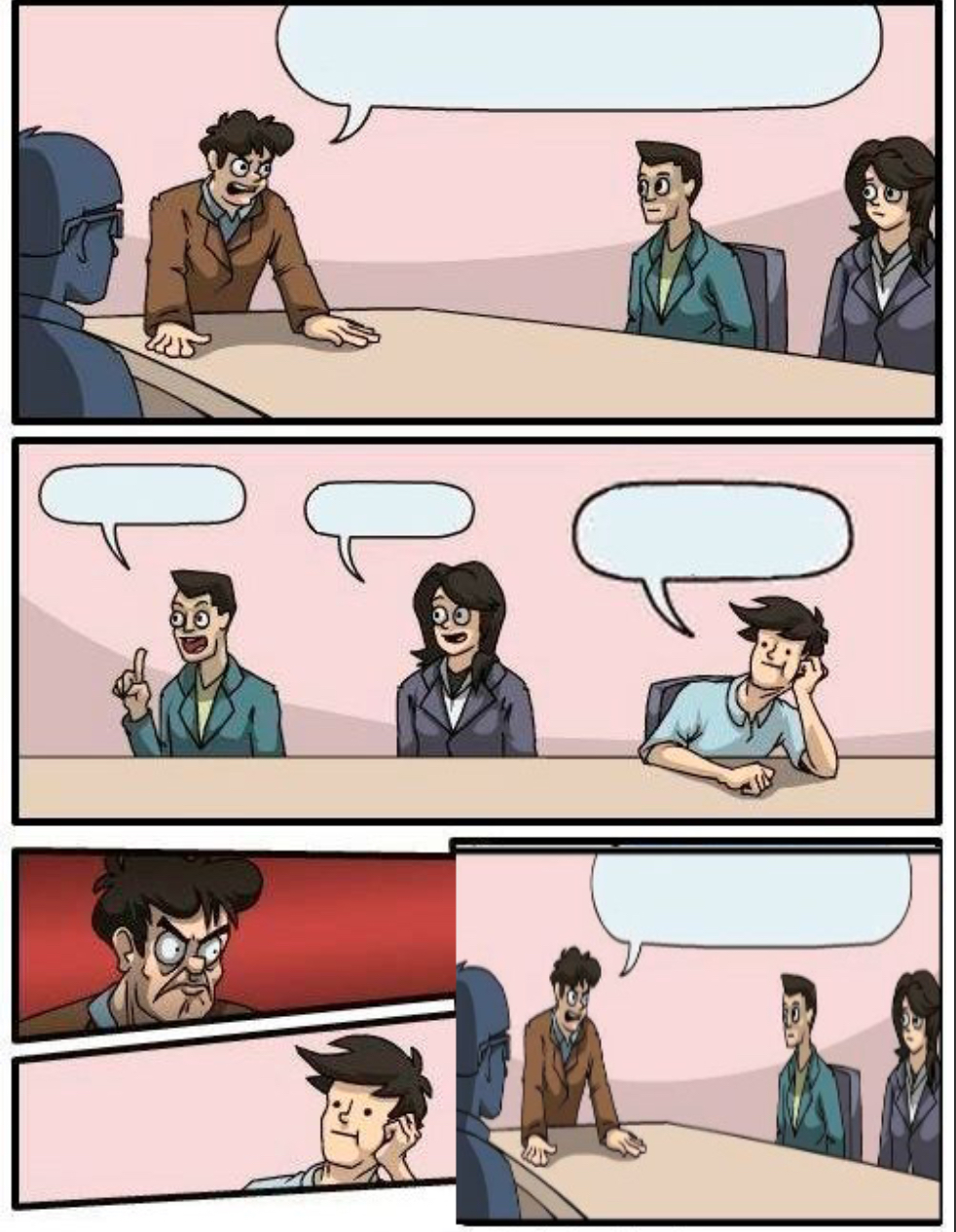 High Quality Boardroom Meeting Plot Twist Blank Meme Template