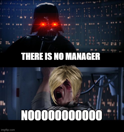 Karen | THERE IS NO MANAGER; NOOOOOOOOOOO | image tagged in memes,star wars no | made w/ Imgflip meme maker
