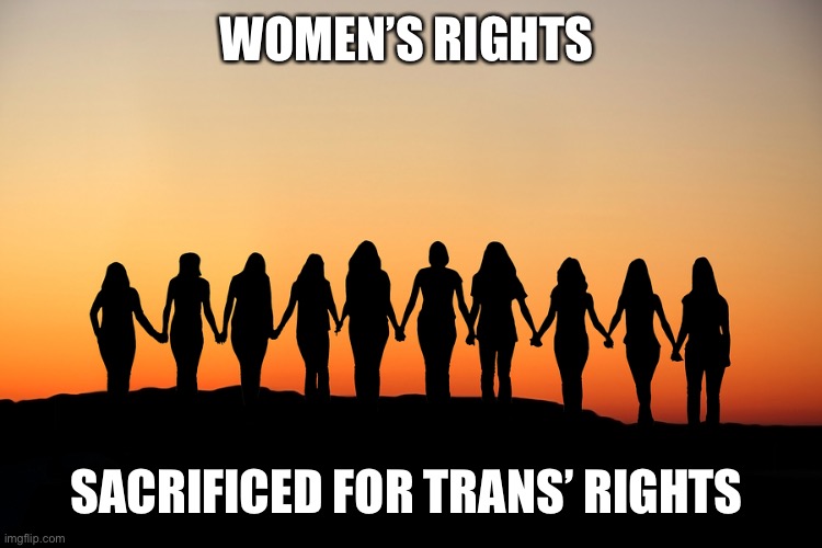 Protect women's rights | WOMEN’S RIGHTS; SACRIFICED FOR TRANS’ RIGHTS | image tagged in women | made w/ Imgflip meme maker