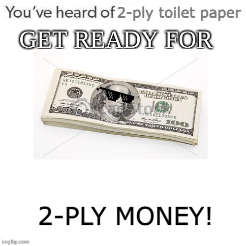 youve heard of elf on the shelf get ready for | 2-ply toilet paper 2-PLY MONEY! | image tagged in youve heard of elf on the shelf get ready for | made w/ Imgflip meme maker