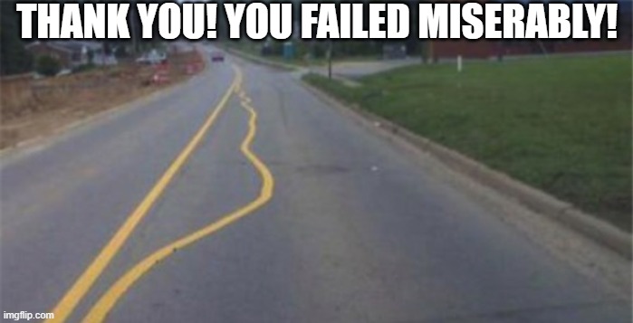 Great job! | THANK YOU! YOU FAILED MISERABLY! | made w/ Imgflip meme maker