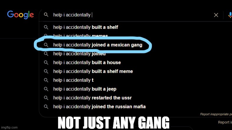 Help me. Please | NOT JUST ANY GANG | image tagged in help,memes,fun,too funny,not funny | made w/ Imgflip meme maker