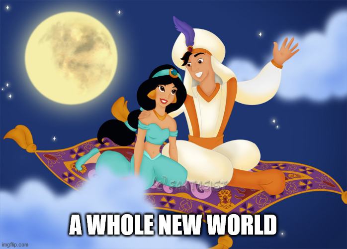 Aladin | A WHOLE NEW WORLD | image tagged in aladin | made w/ Imgflip meme maker