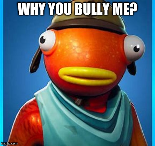 fish | WHY YOU BULLY ME? | image tagged in fishynippies | made w/ Imgflip meme maker