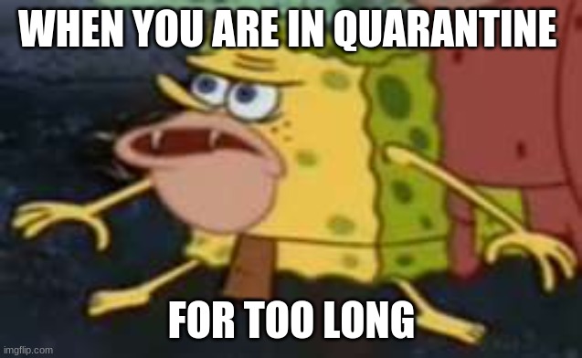 Spongegar | WHEN YOU ARE IN QUARANTINE; FOR TOO LONG | image tagged in memes,spongegar | made w/ Imgflip meme maker