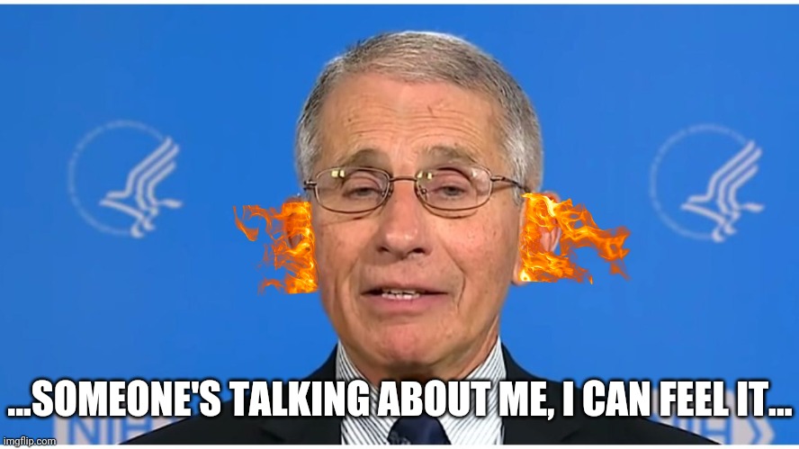 Dr Fauci | ...SOMEONE'S TALKING ABOUT ME, I CAN FEEL IT... | image tagged in dr fauci | made w/ Imgflip meme maker
