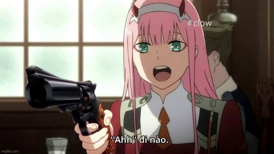 Zero Two with a .44 Magnum | image tagged in zero two with a 44 magnum | made w/ Imgflip meme maker