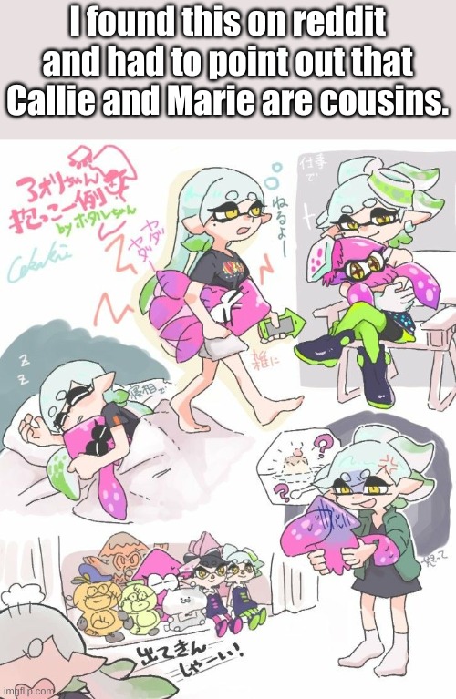 For real tho... | I found this on reddit and had to point out that Callie and Marie are cousins. | image tagged in callie,marie,splatoon 2 | made w/ Imgflip meme maker