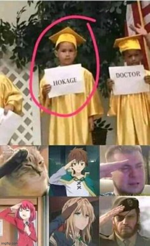 Salute to the future hokage | image tagged in naruto,salute,memes,why are you reading this,anime | made w/ Imgflip meme maker