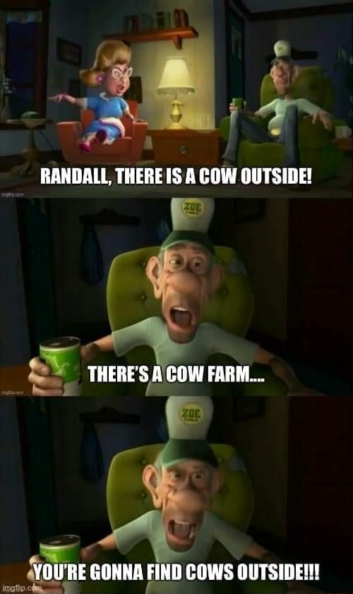 There's a cow farm, you're gonna find cows outside Blank Meme Template