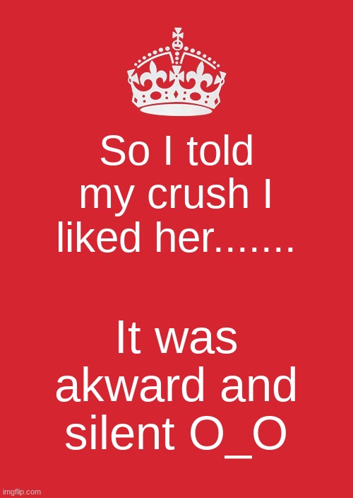 Idk what she thinks | So I told my crush I liked her....... It was akward and silent O_O | image tagged in crush,akward,silence,lesbian problems | made w/ Imgflip meme maker