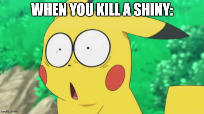 WHEN YOU KILL A SHINY: | image tagged in pokemon | made w/ Imgflip meme maker