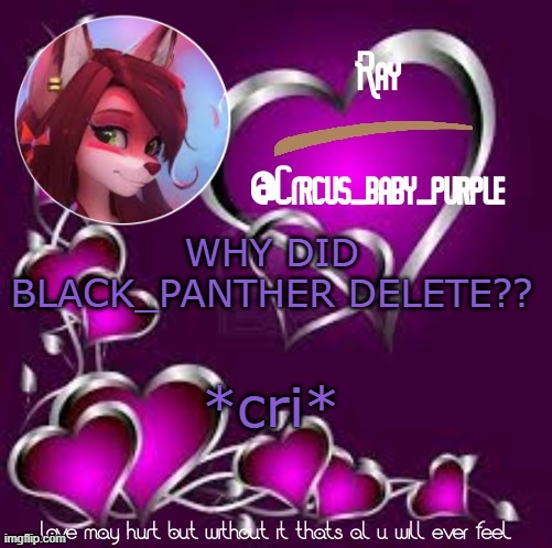 ???? | WHY DID BLACK_PANTHER DELETE?? *cri* | image tagged in yetis's temp for meh | made w/ Imgflip meme maker