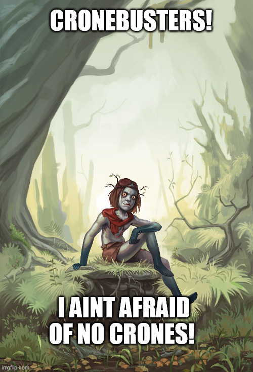 Witchbusters | CRONEBUSTERS! I AINT AFRAID OF NO CRONES! | image tagged in gaming | made w/ Imgflip meme maker