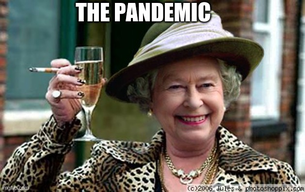 Queen Elizabeth | THE PANDEMIC | image tagged in queen elizabeth | made w/ Imgflip meme maker