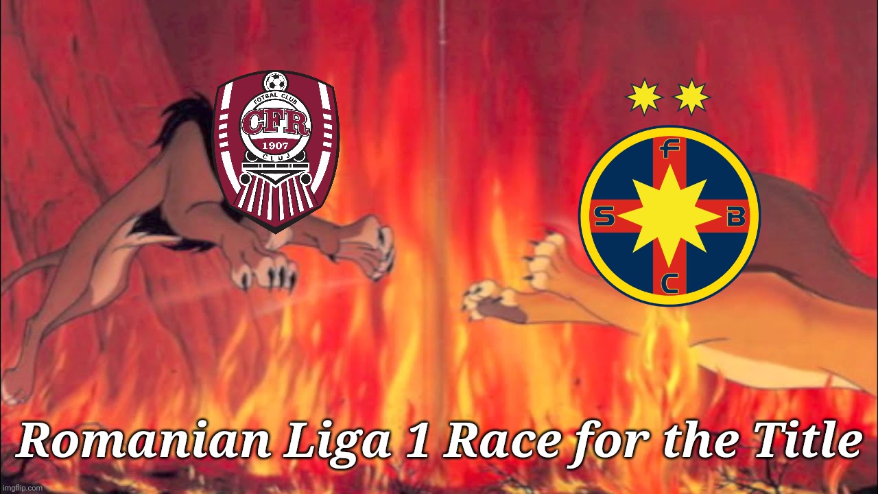 CFR vs FCSB: Who would win the Romanian League title??? | Romanian Liga 1 Race for the Title | image tagged in memes,cfr cluj,fcsb,steaua,fotbal,liga 1 | made w/ Imgflip meme maker
