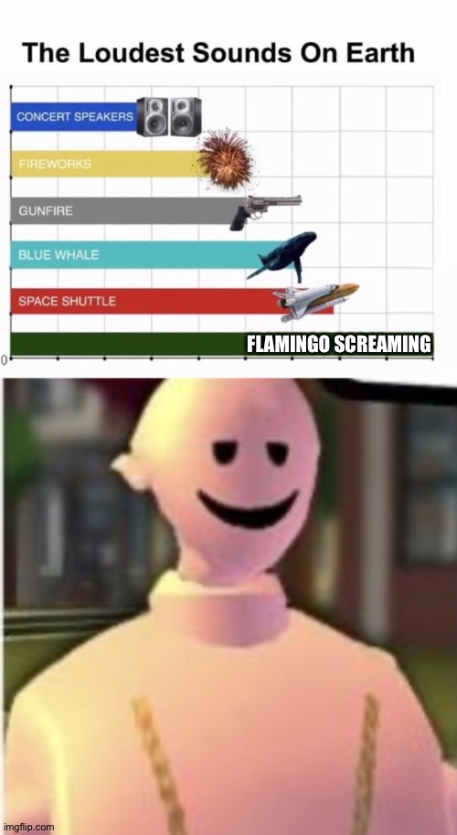 true tho | FLAMINGO SCREAMING | image tagged in the loudest sounds on earth,earthworm sally by astronify | made w/ Imgflip meme maker