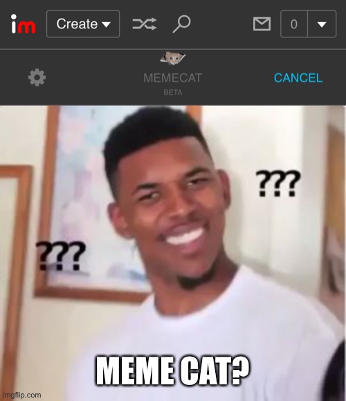 If you click the meme chat thing it gets replaced by meme cat | MEME CAT? | image tagged in nick young | made w/ Imgflip meme maker