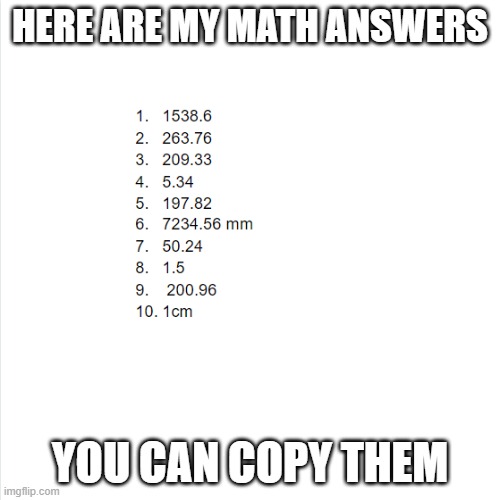 ahhhhhhhh this took to much effort | HERE ARE MY MATH ANSWERS; YOU CAN COPY THEM | image tagged in math,homework,school sucks,ahhhhhhhhhhhhh | made w/ Imgflip meme maker
