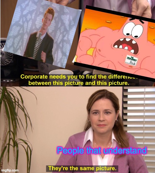 OMG THEY'RE THE SAME PICTURE | People that understand | image tagged in memes,they're the same picture | made w/ Imgflip meme maker