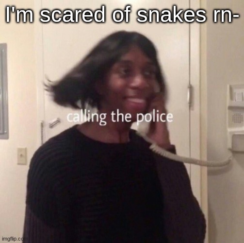 calling the police | I'm scared of snakes rn- | image tagged in calling the police | made w/ Imgflip meme maker