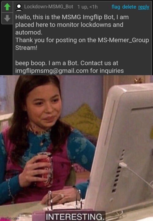 image tagged in icarly interesting | made w/ Imgflip meme maker